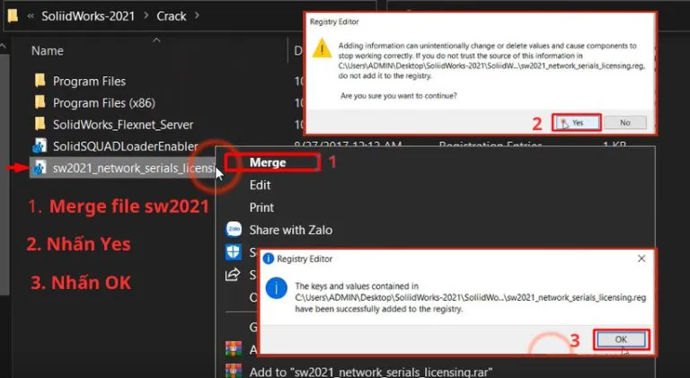 Download Solidworks 2021 và Hướng dẫn cài đặt về máy 4 Tiến hành Merge file sw2021