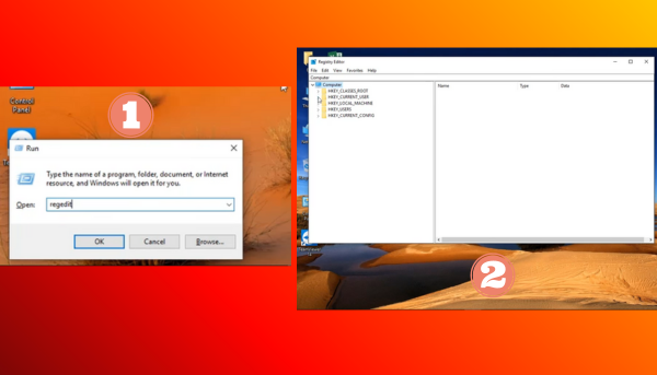 Nhập regedit và nhấn Enter