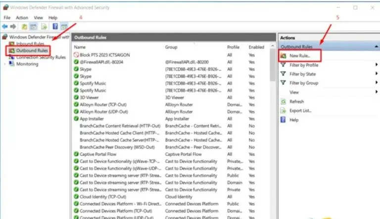 Cách để Chặn quét bản quyền adobe cho bản crack photoshop 3 Tạo quy tắc mới