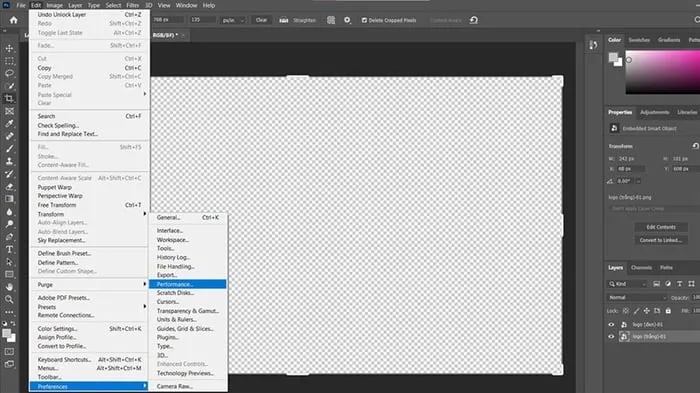 6+ Cách khắc phục lỗi Photoshop tự thoát đơn giản 2 Tìm và chọn Performance