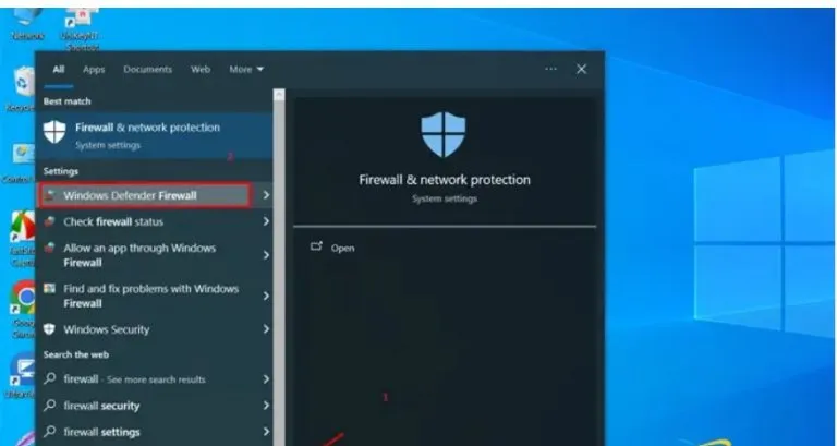 Cách để Chặn quét bản quyền adobe cho bản crack photoshop 1 Truy cập Windows Defender Firewall