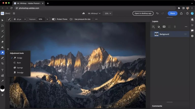 Photoshop Online 2 Các tính năng cơ bản trong Photoshop Online