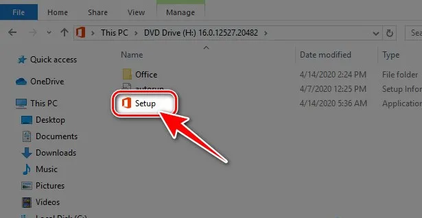 Chạy file Setup để bắt đầu cài đặt Microsoft 365 trên Windows